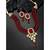 Crystal pearl necklace earring bharatanatyam jewelry set maroon