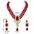 Crystal pearl necklace earring bharatanatyam jewelry set maroon