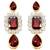 Crystal pearl necklace earring bharatanatyam jewelry set maroon