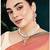Women's crystal pearl necklace earring bharatanatyam jewelry set pink
