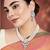 Women's crystal pearl necklace earring bharatanatyam jewelry set white