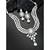 Women's crystal pearl necklace earring bharatanatyam jewelry set white