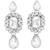 Women's crystal pearl necklace earring bharatanatyam jewelry set white