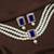 Women's blue crystal pearl beaded choker necklace bharatanatyam jewelry set