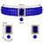 Women's blue crystal pearl beaded choker necklace bharatanatyam jewelry set