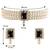 Women's beads black kundan choker necklace drop earring bharatanatyam jewelry