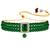 Women's choker necklace earrings bollywood bharatanatyam jewelry set green