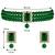 Women's choker necklace earrings bollywood bharatanatyam jewelry set green