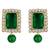 Women's choker necklace earrings bollywood bharatanatyam jewelry set green