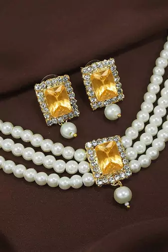 Ethnic choker necklace earrings wedding bollywood party jewelry set