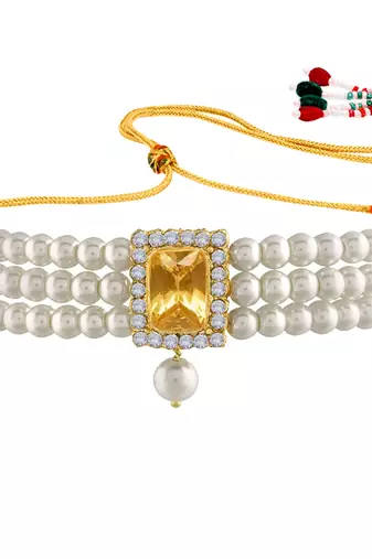 Ethnic choker necklace earrings wedding bollywood party jewelry set