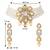 Women's shining crystal beaded adjustable choker necklace earring