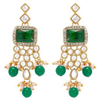 Women's green crystal choker necklace earring maang tikka bharatanatyam 5