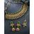 Women's green kundan studded choker necklace earrings maang tikka