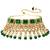 Women's green kundan studded choker necklace earrings maang tikka