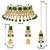 Women's green kundan studded choker necklace earrings maang tikka
