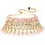 Women's pink kundan choker necklace dangle earring & maang tikka