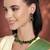 Wear square crystal necklace with drop earrings bharatanatyam jewelry