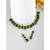 Wear square crystal necklace with drop earrings bharatanatyam jewelry