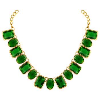 Wear square crystal necklace with drop earrings bharatanatyam jewelry 3