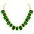 Wear square crystal necklace with drop earrings bharatanatyam jewelry