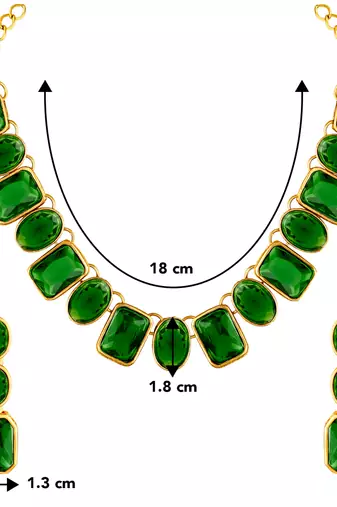 Wear square crystal necklace with drop earrings bharatanatyam jewelry