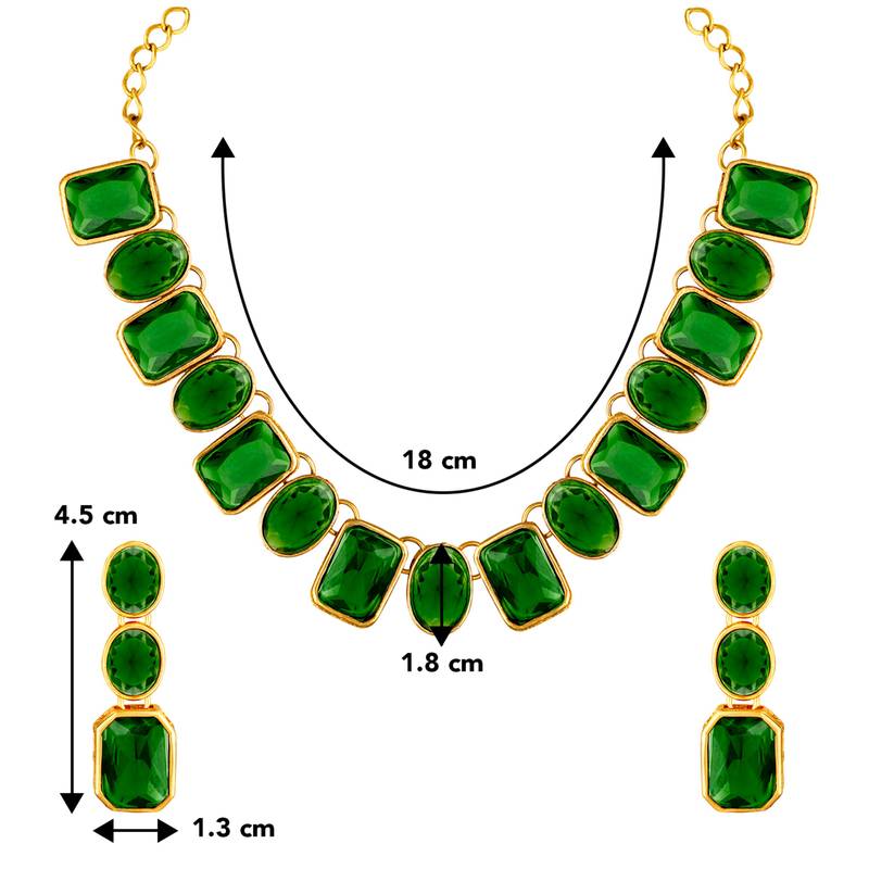 Wear square crystal necklace with drop earrings bharatanatyam jewelry