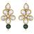 Floral crystal pearl necklace with drop earrings bharatanatyam