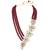Women's floral crystal pearl necklace with drop earrings jewelry set