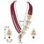 Women's floral crystal pearl necklace with drop earrings jewelry set
