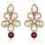 Women's floral crystal pearl necklace with drop earrings jewelry set