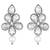 Silver plated crystals & beads studded necklace earrings set jewelry