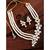 Women's floral crystal pearl necklace with drop earrings jewelry set