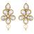 Women's floral crystal pearl necklace with drop earrings jewelry set