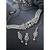 Silver plated crystal studded rhodium white necklace drop earrings