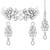 Silver plated crystal studded rhodium white necklace drop earrings