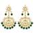 Women's faux kundan pearl necklace with earring maang tikka bharatanatyam
