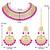 Women's faux kundan pearl necklace & earring maang tikka bharatanatyam