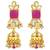 Women's rani pink kundan bharatanatyam jewelry pearl choker necklace set