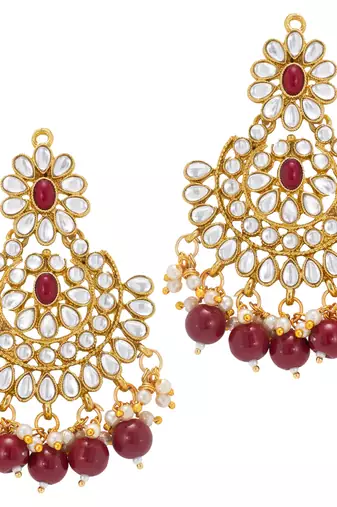 Women's faux pearl choker necklace with earrings bharatanatyam jewelry set