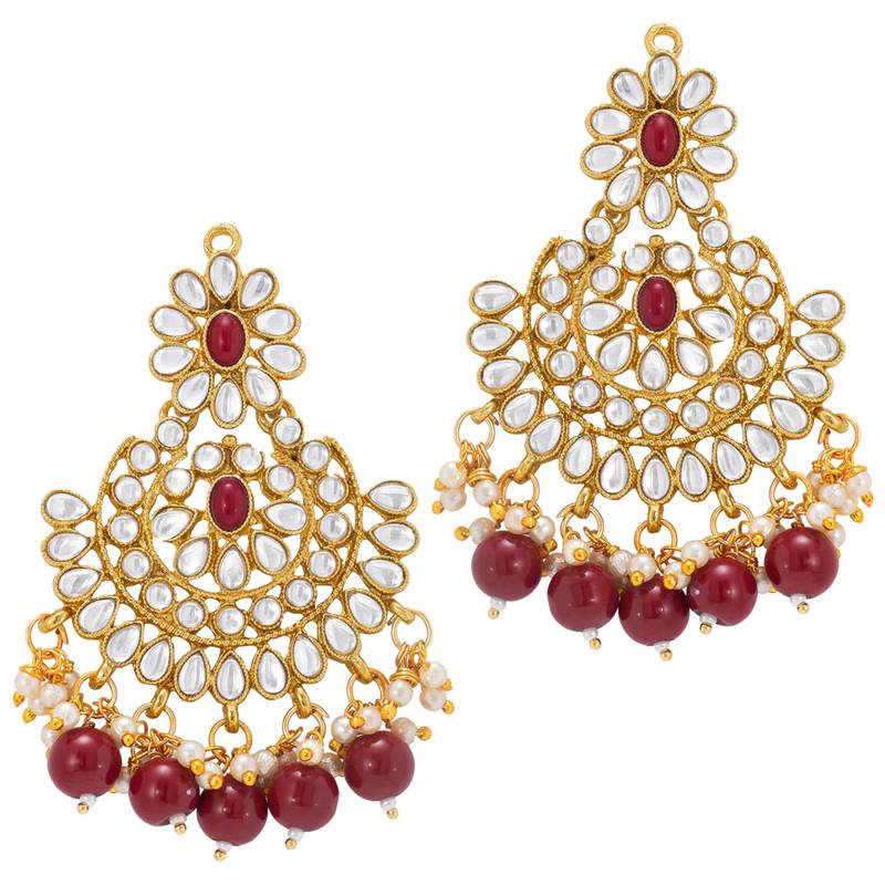 Women's faux pearl choker necklace with earrings bharatanatyam jewelry set
