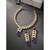 Women's blue crystal studded long necklace earrings bharatanatyam jewelry set