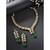 Women's kundan maang tikka earrings necklace set bharatanatyam jewelry set
