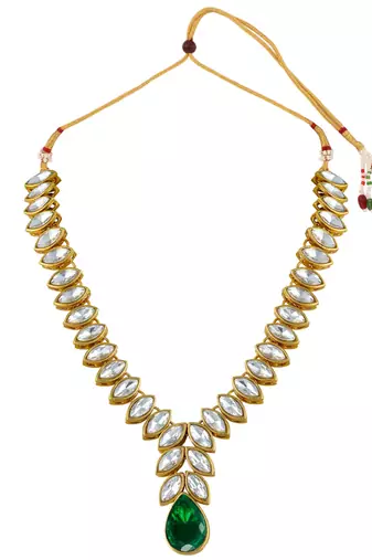 Women's kundan maang tikka earrings necklace set bharatanatyam jewelry set