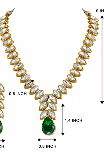 Women's kundan maang tikka earrings necklace set bharatanatyam jewelry set