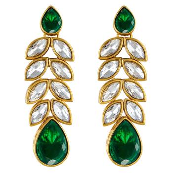 Women's kundan maang tikka earrings necklace set bharatanatyam jewelry set 5
