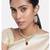 Gold plated maroon crystal studded long necklace earrings jewelry set