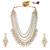 Women's white kundan long necklace earring indian bharatanatyam jewelry set