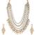 Women's white kundan long necklace earring indian bharatanatyam jewelry set