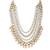 Women's white kundan long necklace earring indian bharatanatyam jewelry set